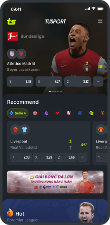 TuSport app screen showing an AI match forecast