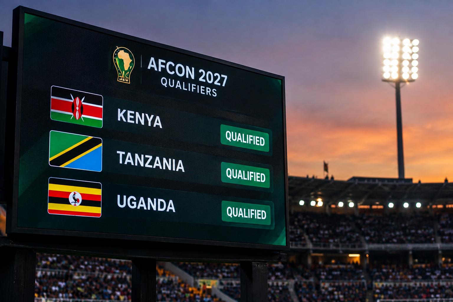 Kenya, Tanzania and Uganda, the African teams qualified for AFCON 2027 so far