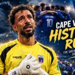 Cape Verde goalkeeper Vozinha celebrating after the 0-0 draw against Spain at the 2026 FIFA World Cup