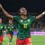 Cameroon players celebrating their first WAFCON title after shocking host nation Morocco at WAFCON 2026